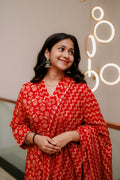The Vermillion Vibe Kurtha Suit Set