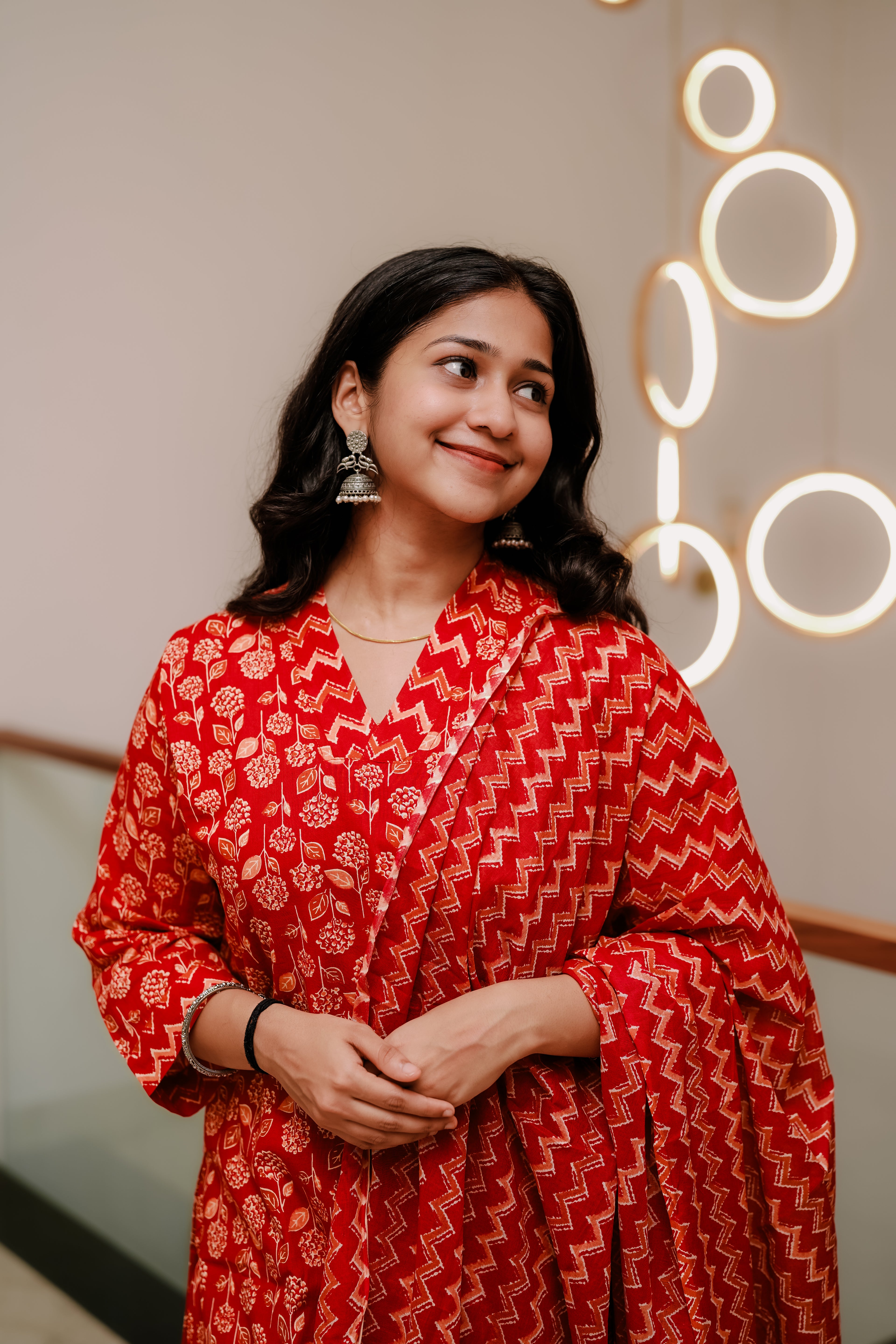 The Vermillion Vibe Kurtha Suit Set