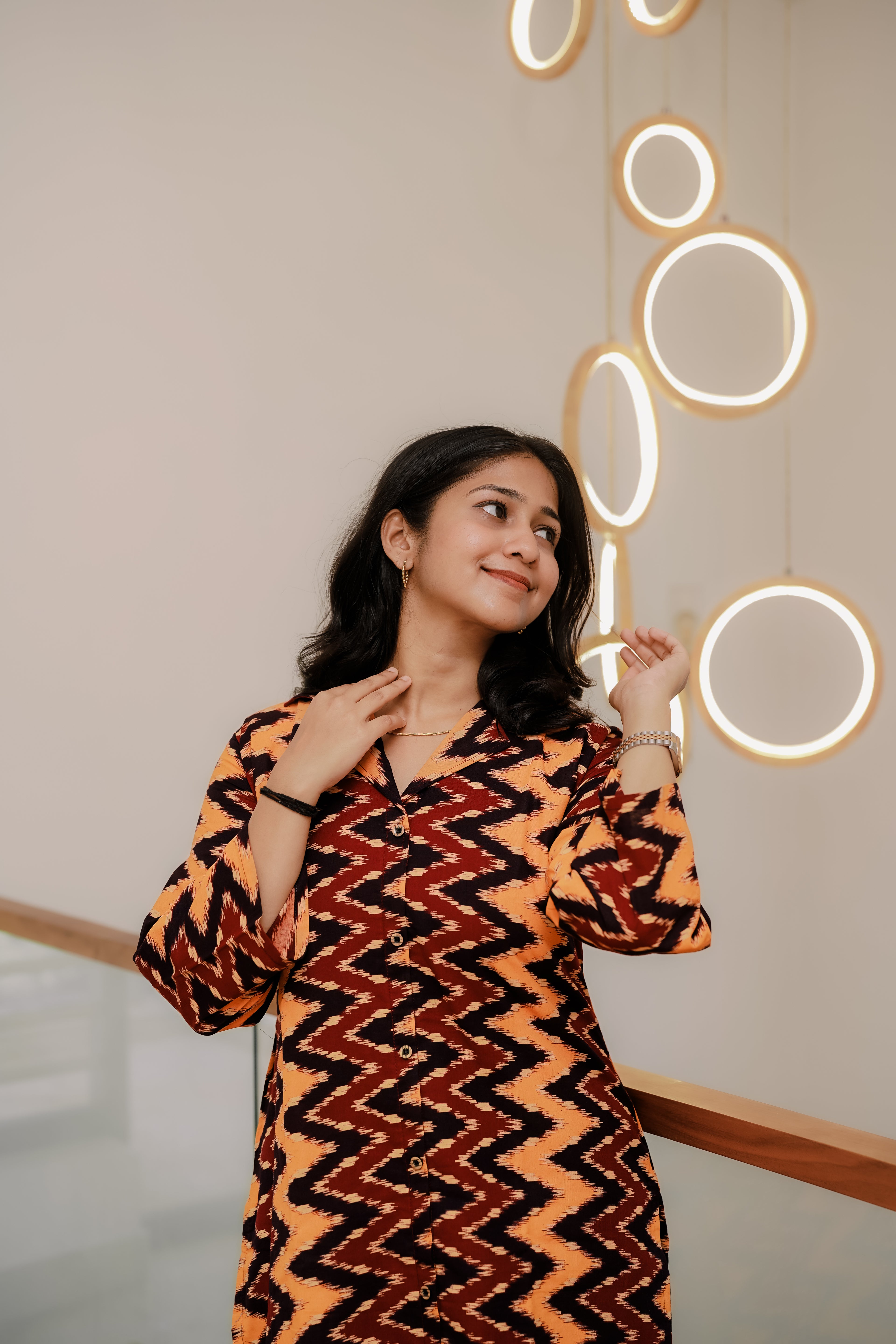 The earthy tones of this set are designed to complement the Indian skin tone beautifully. Whether it’s a creative meeting or an evening out, the breathable cotton fabric ensures you stay comfortable while the sharp collar keeps you looking polished.