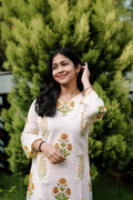 There’s something about the color yellow that just feels like a warm hug. This EthnicWeave set is designed for the woman who loves understated elegance. Notice the delicate lace detailing on the V-neckline—it’s the little things that make a big difference. Perfect for those office days when you want to feel both professional and pretty
