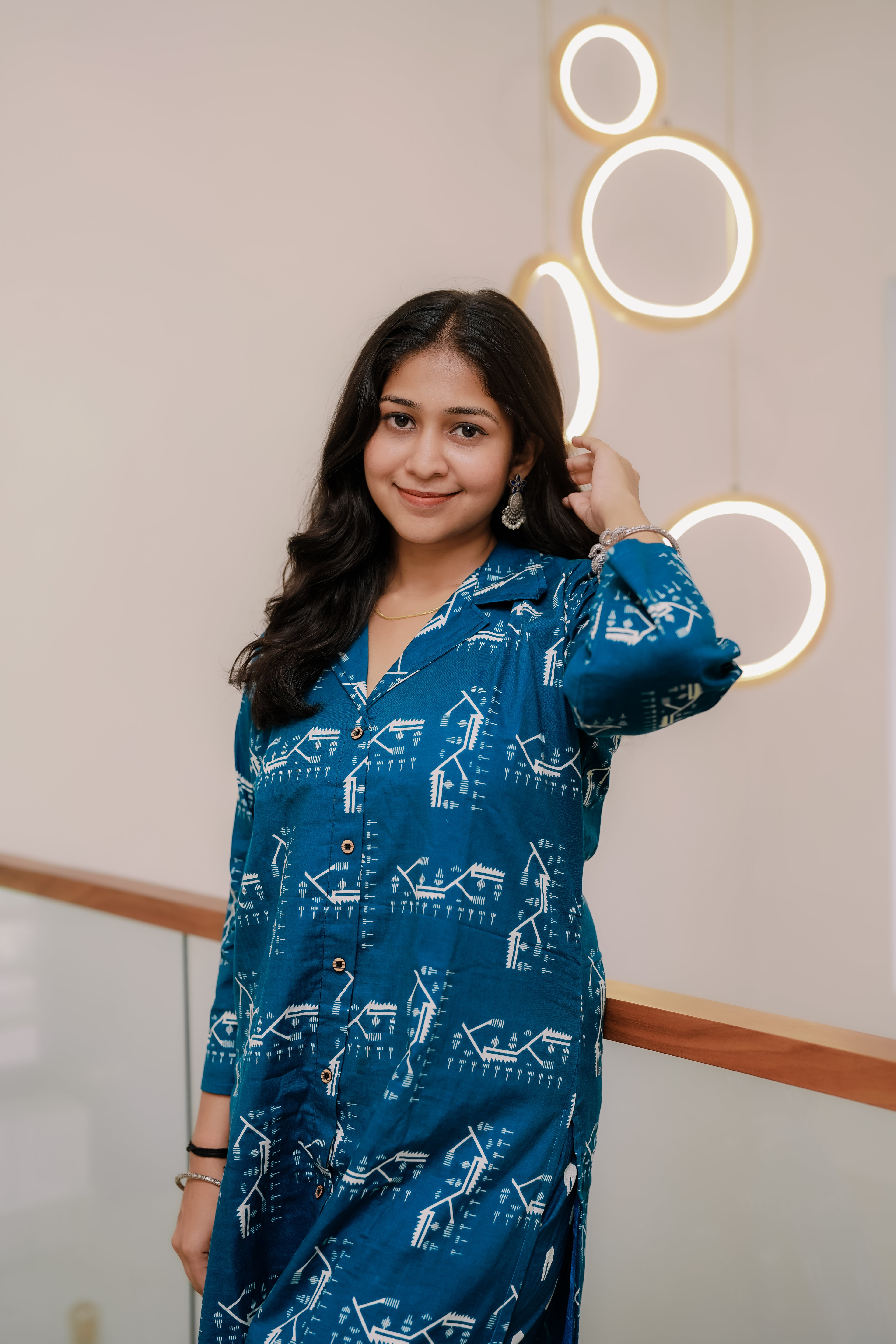 It’s the way the fabric flows and the patterns align. ✨ This set isn't just an outfit; it’s a piece of art. Crafted in our signature soft cotton, it features deep emerald and azure prints that bring a touch of luxury to your everyday ethnic wardrobe.